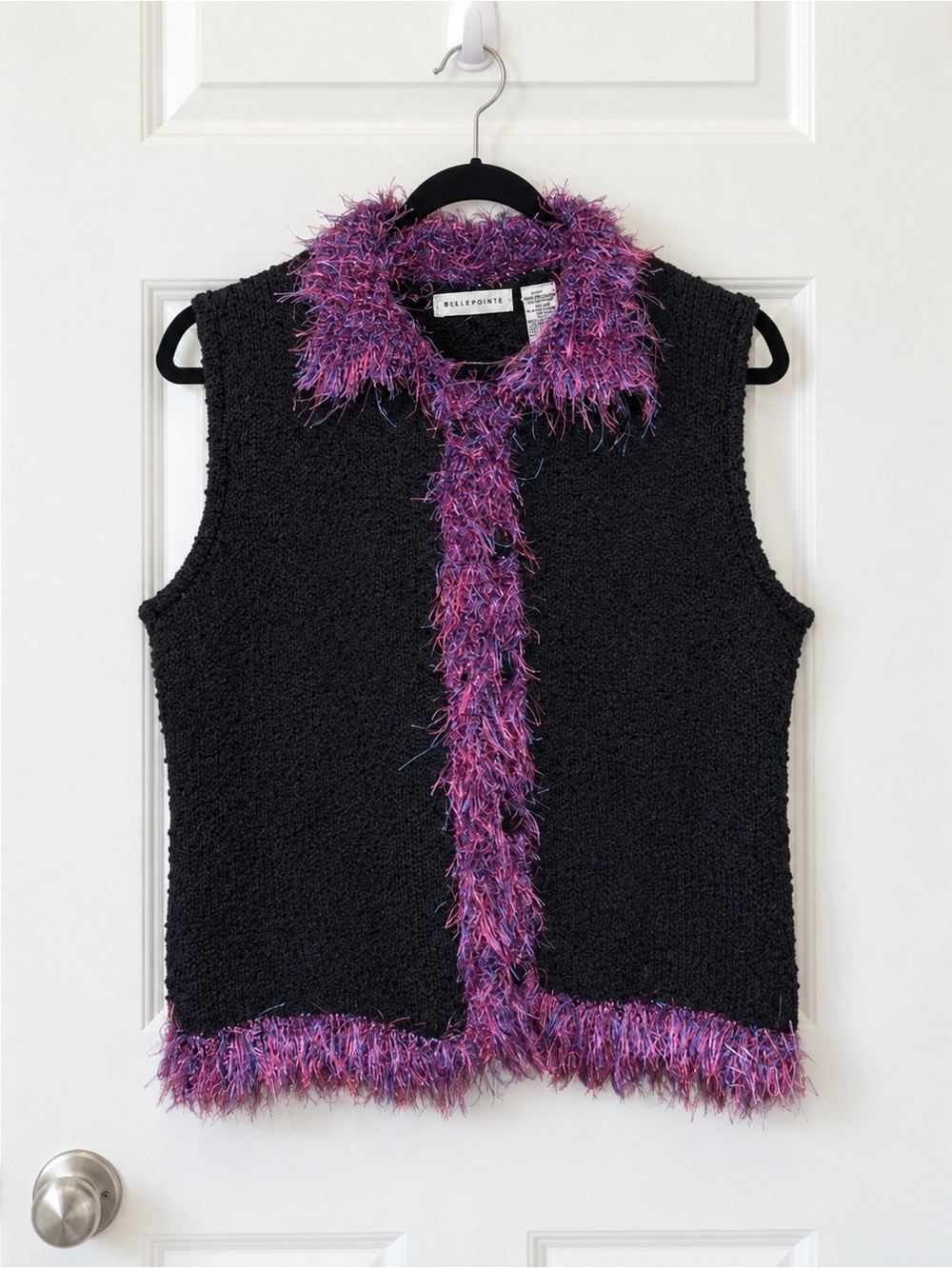 Vintage Inspired by BellePointe 90s Black Purple Trim Vest L